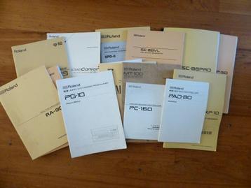 33 handleidingen van ROLAND synthesizers, modules, etc. beschikbaar voor biedingen