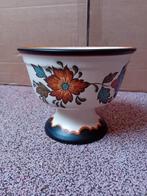 Plateel bloempot,  16cm doorsnede, Antiek en Kunst, Antiek | Keramiek en Aardewerk, Ophalen of Verzenden