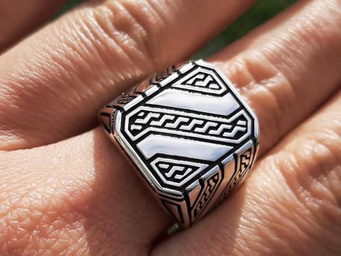 Vanoli 925 zilver ring heren ring zegel ring maat 19,5, Sieraden, Tassen en Uiterlijk, Ringen, Nieuw, Heer, 19 tot 20, Zilver