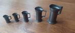 5 Tinnen maatbekers, Antiek en Kunst, Antiek | Tin, Ophalen of Verzenden