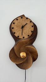 Vintage lamp klok Brutalist HKliving, Ophalen, Zo goed als nieuw, Wandklok