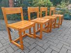 Vintage grenen stoelen, eventueel met tafel, Ophalen, Gebruikt, Bruin, Vier