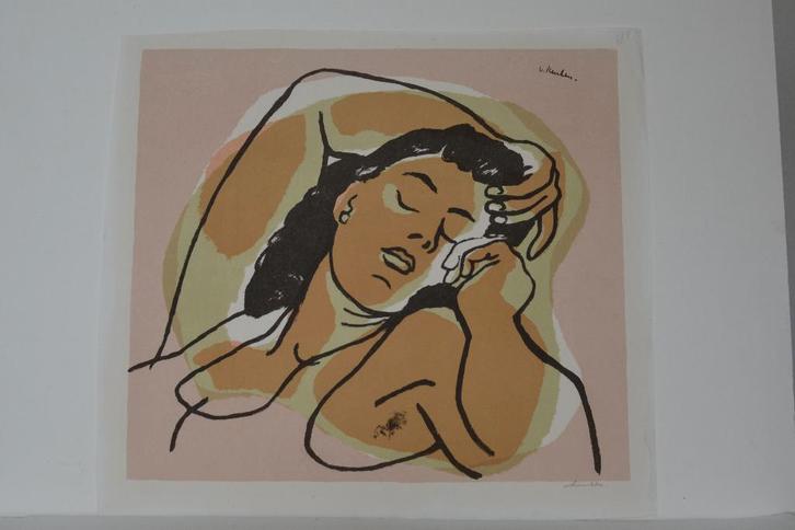 JAN VAN KEULEN DORMEUSE Litho 1947 Gesigneerd Potlood SP18, Antiek en Kunst, Kunst | Litho's en Zeefdrukken, Verzenden