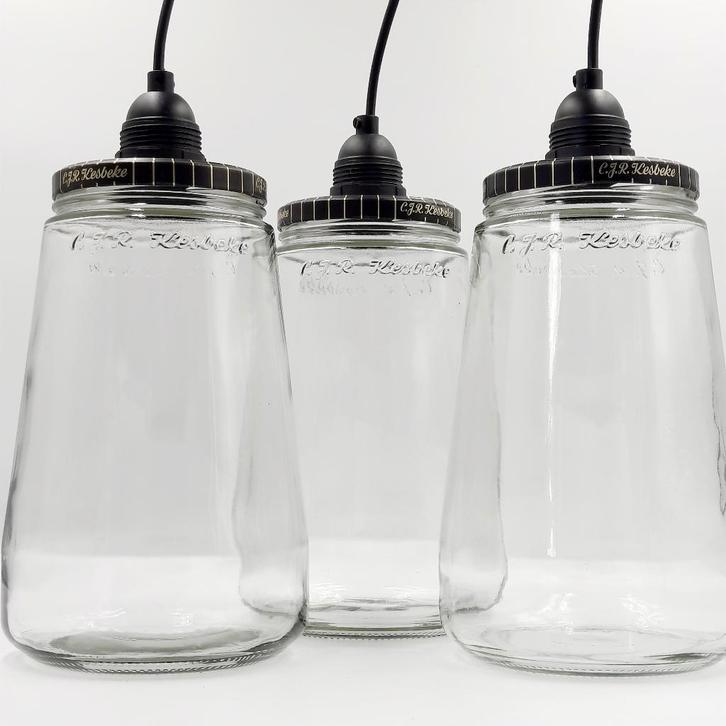 AANBIEDING Kesbeke hanglamp | Glazen lamp | Augurkenpotlamp, Huis en Inrichting, Lampen | Hanglampen, Nieuw, Minder dan 50 cm