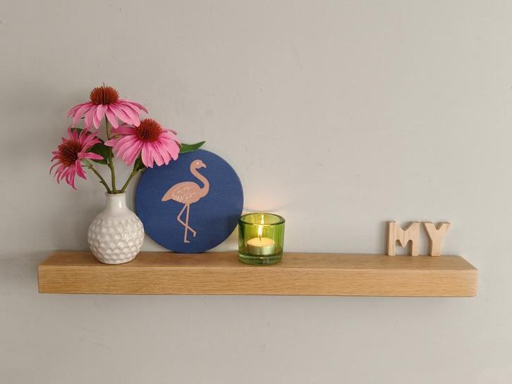 Zwevende wandplank - decoratief schap eiken 58cm #125, Huis en Inrichting, Woonaccessoires | Wandplanken en Boekenplanken, Nieuw