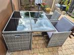 Wicker tuinset – 4 personen, Tuin en Terras, Tuinsets en Loungesets, Ophalen, Gebruikt, Wicker