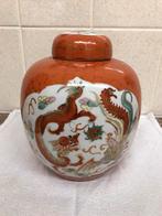 Chinese gember pot met draak en fenix, Antiek en Kunst, Antiek | Porselein, Ophalen of Verzenden