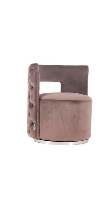 Velvet fauteuil bruin te koop (ook in oud roze 1)