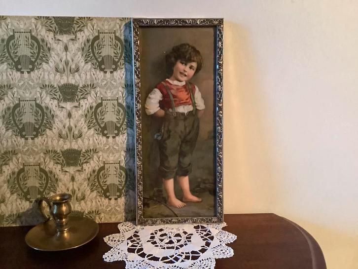 OUD - MOOI— SCHATTIGE PRENT!, Antiek en Kunst, Kunst | Schilderijen | Klassiek, Ophalen of Verzenden