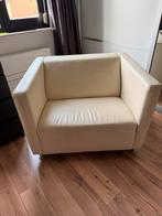 Love seat leren lederen sofa ecru, Ophalen, Tweepersoons, 75 tot 100 cm, Zo goed als nieuw