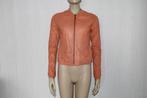 Maison Scotch & Soda leren bomber tussenjas maat S, Kleding | Dames, Jassen | Zomer, Nieuw, Oranje, Maat 34 (XS) of kleiner, Maison Scotch
