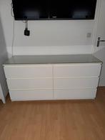 Malm ladekast wit met glasplaat - Zeer nette staat, Ophalen, 5 laden of meer, 150 tot 200 cm, Minder dan 100 cm