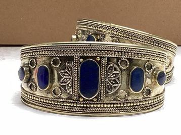 Vintage style bangle armband edelsteen Lapis Lazuli beschikbaar voor biedingen