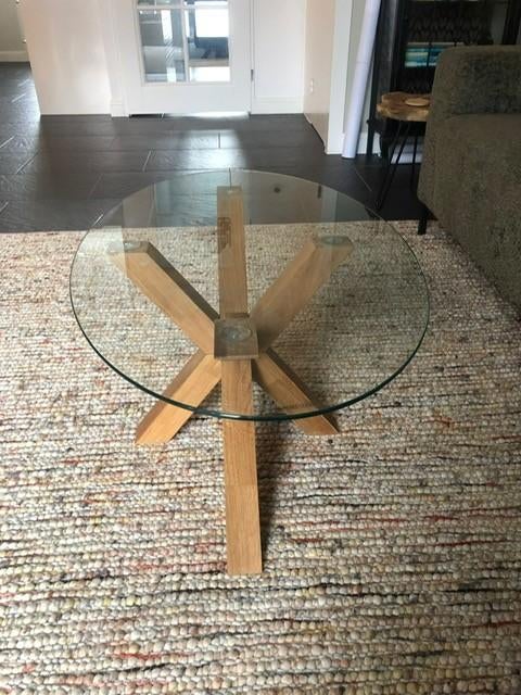 Salontafel, Huis en Inrichting, Tafels | Eettafels, Ophalen, Glas, 100 tot 150 cm, 50 tot 100 cm
