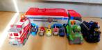 Paw patrol vrachtwagen Bus incl 5 metalcars + grote auto's., Ophalen of Verzenden, Zo goed als nieuw