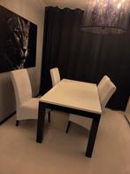 Zwart Wit Hoogglans Tafel + Stoelen, Huis en Inrichting, Complete eetkamers, Ophalen, Zo goed als nieuw, Modern, 4 tot 6 stoelen
