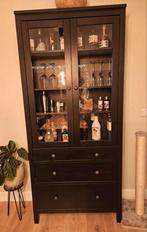 Glazen kast met lades - Zwartbruin - 90x197 (IKEA HEMNES), Huis en Inrichting, Kasten | Buffetkasten, Ophalen, Gebruikt, 50 tot 100 cm