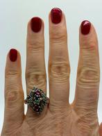 A703 Prachtige zilveren saffier ring maat 18,5, 18 tot 19, Ophalen of Verzenden, X, Met edelsteen