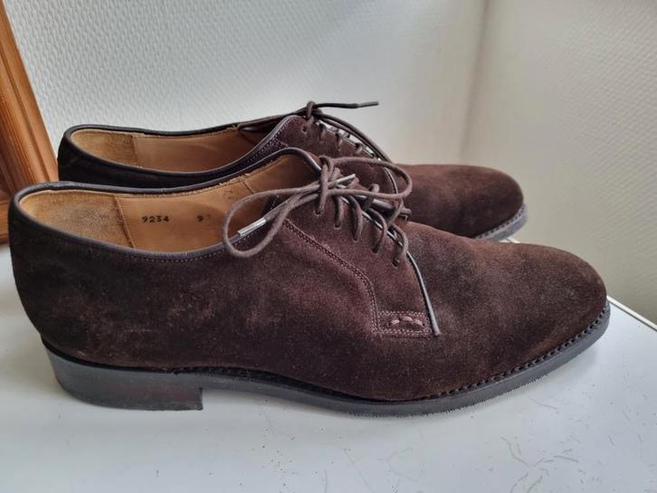 Suède herenschoen, bruin, maat 43, topkwaliteit., Kleding | Heren, Schoenen, Zo goed als nieuw, Loafers, Bruin, Ophalen of Verzenden