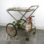 Vintage, Hollywood Regency trolley, bar cart, serveerwagen, Gebruikt, Ophalen, Trolley, bar cart, theewagen