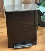 Prullenbak met 2 vakken, Ophalen, Met pedaal, 50 tot 75 cm, Zo goed als nieuw