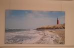 Canvas strand texel vuurtoren, Ophalen, 125 cm of meer, Schilderij, 75 cm of meer