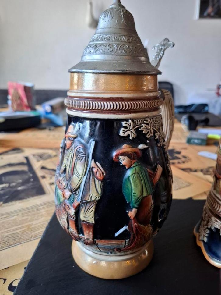 Originele Duitse Bierpul met Deksel, Antiek en Kunst, Antiek | Keramiek en Aardewerk, Ophalen
