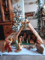 Vintage oude kerststal met alle figuren die er bij horen, Ophalen