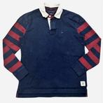Tommy Hilfiger Rugby Polo Shirt Longsleeve Maat L-G Navy/Red, Maat 52/54 (L), Blauw, Tommy Hilfiger, Ophalen of Verzenden