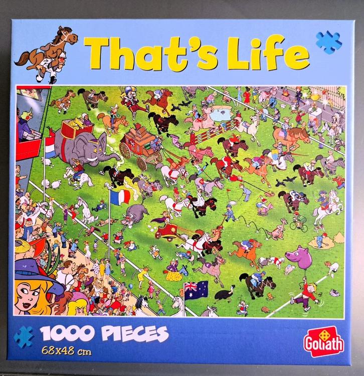 Nieuw: That’s Life Paardenrace / Horse racing puzzel 1000 st, Hobby en Vrije tijd, Denksport en Puzzels, Nieuw, Legpuzzel, 500 t/m 1500 stukjes