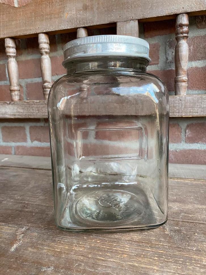 Easiwork glazen voorraadpot uit Engeland, Antiek en Kunst, Curiosa en Brocante, Verzenden