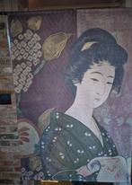 Wandkleed  Japanse Geisha, Huis en Inrichting, Woonaccessoires | Schilderijen, Tekeningen en Foto's, Ophalen of Verzenden, Zo goed als nieuw