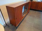 Vintage vitrinekast midcentury, Ophalen, Gebruikt, 50 tot 100 cm, 150 tot 200 cm