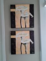 😊🌺🌞2 mooie olieverfschilderijen met een elegant lelie, Ophalen