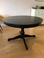 Ingatorp - Uitschuifbare tafel zwart, Ophalen, 100 tot 150 cm, Rond, 50 tot 100 cm