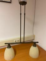 Vintage Hanglamp met Twee Lampen, Ophalen of Verzenden, Gebruikt, Metaal, 75 cm of meer