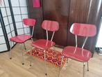3 Formica Rode Stoelen, Huis en Inrichting, Ophalen, Gebruikt, Rood