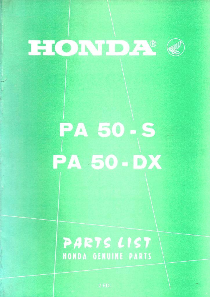 Honda PA50 S PA50 DX parts list (865p) bromfiets, Fietsen en Brommers, Handleidingen en Instructieboekjes, Zo goed als nieuw, Ophalen of Verzenden