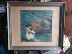 Oude Schilderij - Zeemeermin en Visser, Ophalen of Verzenden