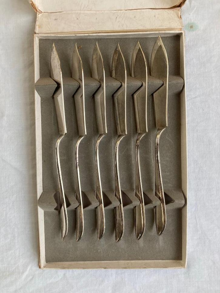 Set van 6 zilveren vismessen - Hooijkaas Schoonhoven (1948), Antiek en Kunst, Antiek | Goud en Zilver, Zilver, Ophalen of Verzenden