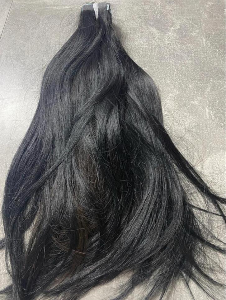 Zwarte Plak Extensions - 50cm - 64 stuks, Sieraden, Tassen en Uiterlijk, Uiterlijk | Haarverzorging, Nieuw, Pruik of Haarverlenging