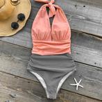 Roze zwart wit gestreept badpak dames vrouwen retro vintage, Verzenden, Nieuw, Overige kleuren, Badpak