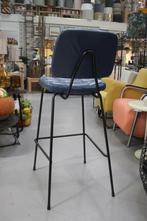 Luxe barstoelen metaal leer blauw industrieel vintage 30 x, Huis en Inrichting, Ophalen, 5 krukken of meer, Met voetsteun, 60 tot 90 cm