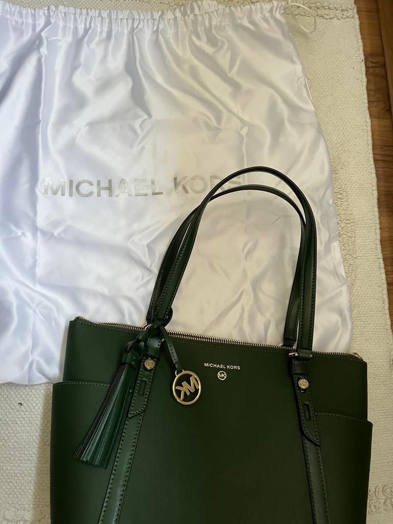 Nieuwe michael kors tas groen leer tote sullivan, Ophalen of Verzenden, Nieuw, Groen, Handtas