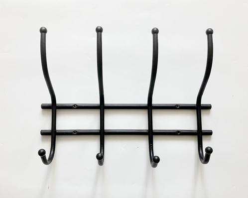 Metalen Kapstok | 4 dubbelhaaks | L50 x H35 x D16 cm, Huis en Inrichting, Woonaccessoires | Kapstokken, Gebruikt, Wandkapstok