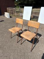 Vintage retro schoolstoelen 2 stuks, Huis en Inrichting, Stoelen, Ophalen, Gebruikt, Twee, Bruin