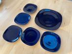 Langenthal Block Cobalt Gebakset - Taartschaal & 5 Bordjes, Gebruikt, Ophalen of Verzenden, Schaal of Schalen, Overige stijlen
