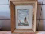 Zeilboten bij Oostende, Knokke 100 jaar geleden, Antiek en Kunst, Ophalen of Verzenden