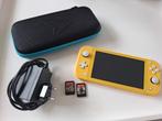 Nintendo switch lite, Spelcomputers en Games, Spelcomputers | Nintendo Switch Lite, Ophalen, Geel, Zo goed als nieuw, Met beschermhoes of tas