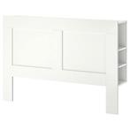 Brimnes headboard with storage compartment, Ophalen, Eenpersoons, Wit, Nieuw